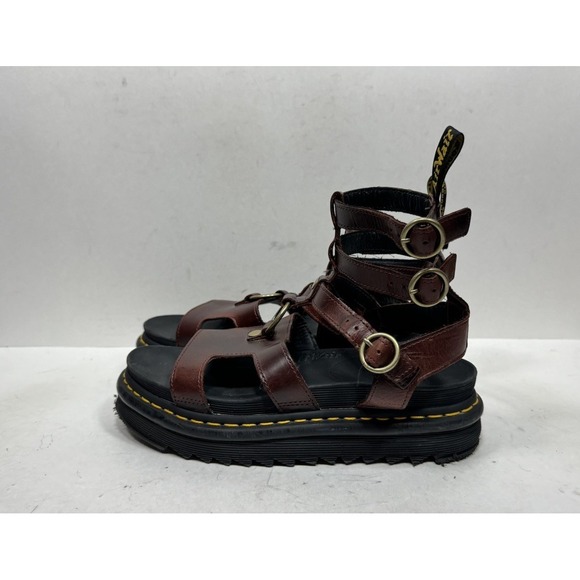 Dr. Martens Adaira Brando Gladiator Sandals Women's Size 8 Brown Leather Shoes - Picture 3 of 7